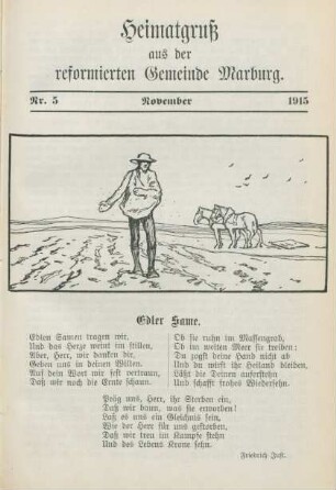 5.1915: Heimatgruß aus der reformierten Gemeinde Marburg