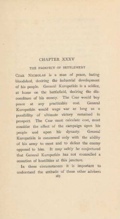 Chapter XXXV. The prospect of settlement