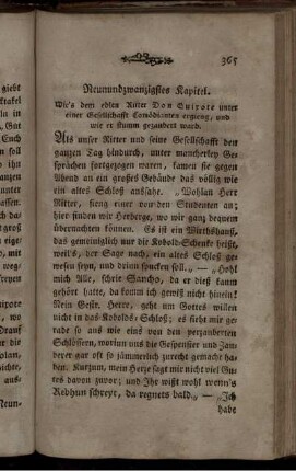 Neunundzwanzigstes Kapitel. Wie's dem edlen Ritter Don Quixote unter einer Gesellschaft Comödianten ergieng, und wie er stumm gezaubert ward.