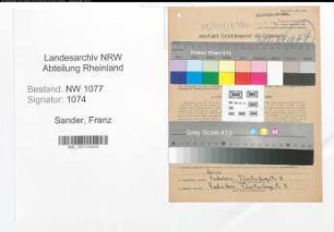 Entnazifizierung Franz Sander , geb. 11.03.1921 (Polizist)