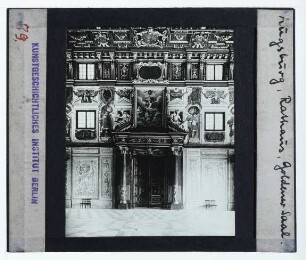 Augsburg, Rathaus : Innenansicht, Goldener Saal, Ausschnitt der Ostwand.