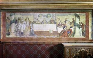 Albrecht der Entartete, seine Gemahlin und Hofdame Kunigunde von Eisenberg an der Festtafel