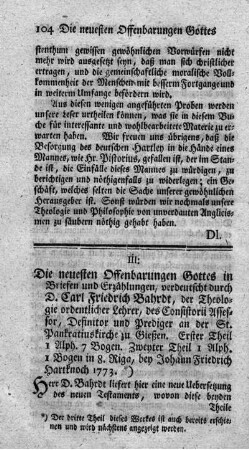 Die neuesten Offenbarungen Gottes in Briefen und Erzählungen. T.1.2.