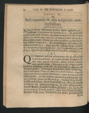 Caput IV. De Instrumentis & aliis scripturis non legibilibus.