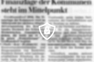 Finanzlage der Kommunen steht im Mittelpunkt