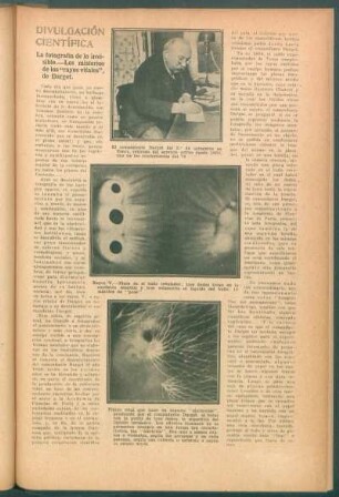 Divulgación científica : La fotografía de lo invisible.- Los misterios de los "rayos vitales", de Darget.