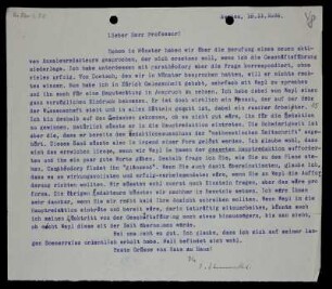 Nr. 48: Brief von Otto Blumenthal an David Hilbert, Aachen, 15.11.1925
