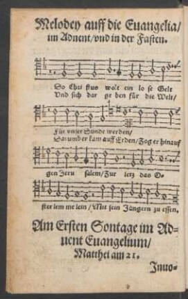 Am ersten Sontage im Advent ...