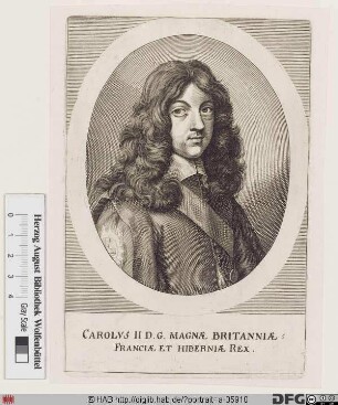 Bildnis Karl (Charles) II. (Stuart), König von England u. Schottland (reg. 1660-85)