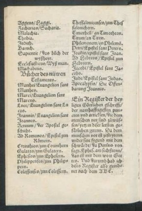 Ein Register der heyligen Göttlichen gschrifft ....