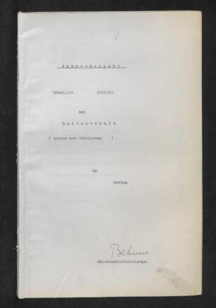 1929/30: Jahresbericht ... - 1929/30
