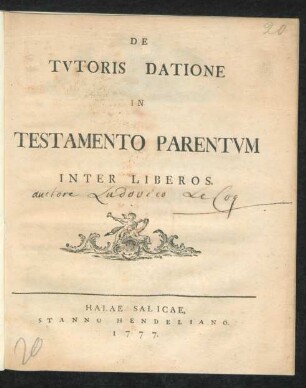 De Tutoris Datione In Testamento Parentum Inter Liberos
