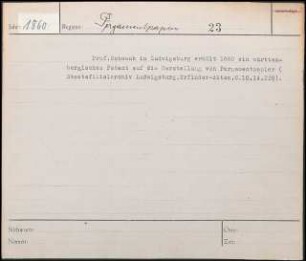 Prof. Schwenk in Ludwigsburg erhält 1860 ein württembergisches Patent auf die Herstellung von Pergamentpapier