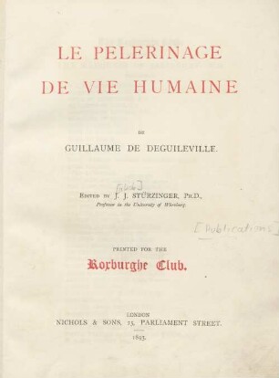 Le pelerinage de vie humaine