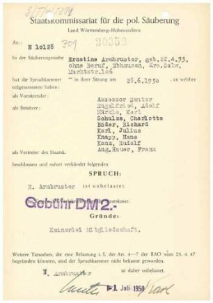 Armbruster, Ernstine