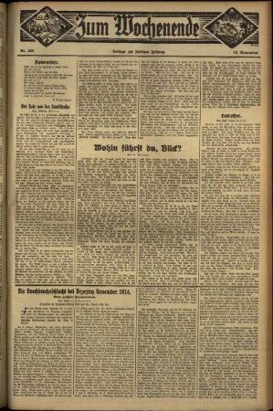 Zweite Ausgabe vom Sonntag, den 18. November 1934.