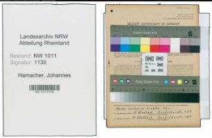 Entnazifizierung Johannes Hamacher , geb. 27.02.1906 (Geschaeftsinhaber)
