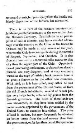 Superior advantages of the Missouri Territory to new Settlers