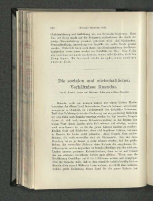 Die sozialen und wirtschaftlichen Verhältnisse Ruandas.