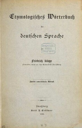 Etymologisches Wörterbuch der deutschen Sprache