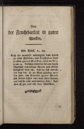 Von der Fruchtbarkeit in guten Werken. über Coloss. 1, 10.