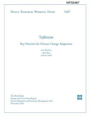 Tajikistan : key priorities for climate change adaptation