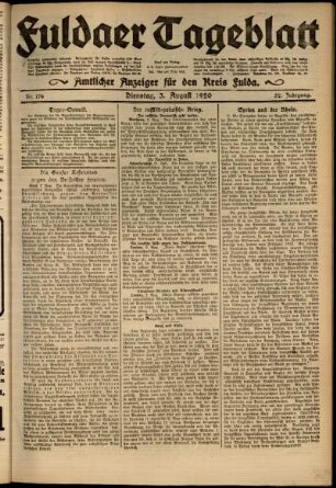 Ausgabe vom Dienstag, den 03. August 1920.
