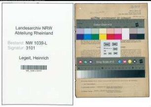 Entnazifizierung Heinrich Legeit , geb. 04.06.1912 (Angestellter)