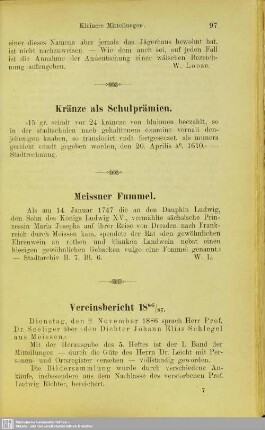 Vereinsbericht 1886/87