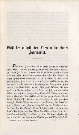 Geist der altchristlichen Literatur im vierten Jahrhundert