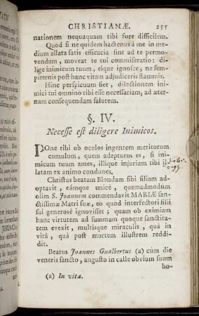 §. IV. Necesse est diligere Inimicos - §. VI. Conclusio