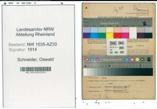 Entnazifizierung Oswald Schneider , geb. 01.01.1904 (Bergmann)