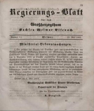 Nr. 11 : 22. Mai 1863