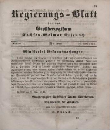 Nr. 11 : 22. Mai 1863