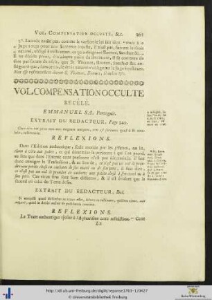 Vol, Compensation Occulte Recélé