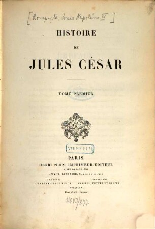 Histoire de Jules César. 1