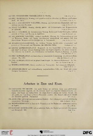 Arbeiten in Zinn und Eisen (Nr.174-258)