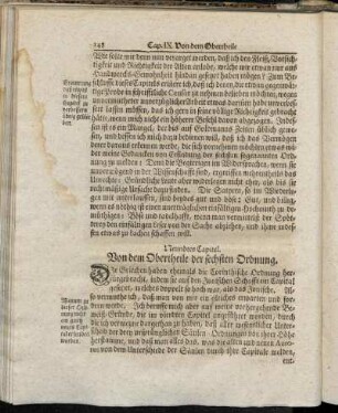 Neundtes Capitel. Von dem Obertheile der sechsten Ordnung.