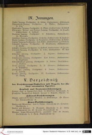 IV. Innungen.