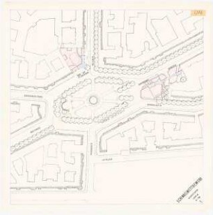 Platzbebauung mit Wohnungen, Gewerbe und sozialen Einrichtungen am Viktoria-Luise-Platz, Berlin-Schöneberg Schinkelwettbewerb 1980: Lageplan 1:500