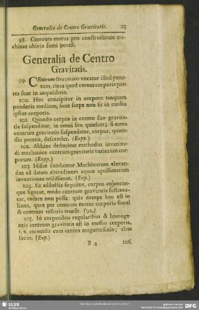 Generalia de Centro Gravitatis