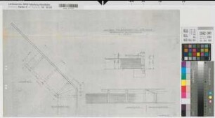 Münster (Münster) Neubau der Polizeidirektion überdachter Fahrradstand Grundriß, Ansicht 1962 1 : 50 39 x 64 Pause Staatshochbauamt Münster Regierung Münster Nr. 34120