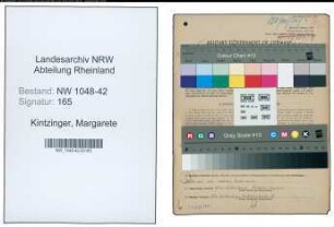 Entnazifizierung Margarete Kintzinger , geb. 12.03.1896 (Haushaelterin)