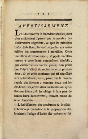 Mémoires pour servir à l'histoire physique et naturelle de la Suisse. T. 1