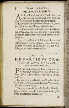 Caput II. De Partibus Orationis Apud Graecos, & primum de Articulo.