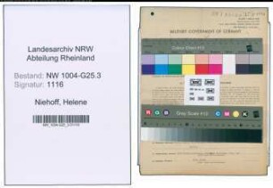Entnazifizierung Helene Niehoff , geb. 30.01.1903 (Lebensm.Haendlerin)