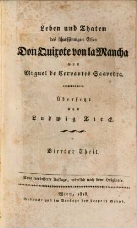 Leben und Thaten des scharfsinnigen Edlen Don Quixote von la Mancha, 4