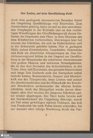 Der Boden, auf dem Quedlinburg steht