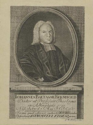 Bildnis des Iohannes Balthasar Bernhold