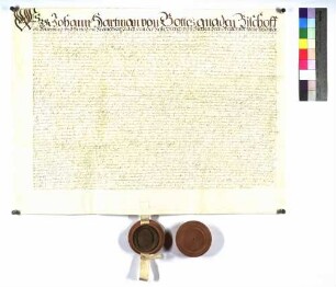 Bischof Johann Hartmann an alle Grafen Hohenlohe verleiht Buchenbach.